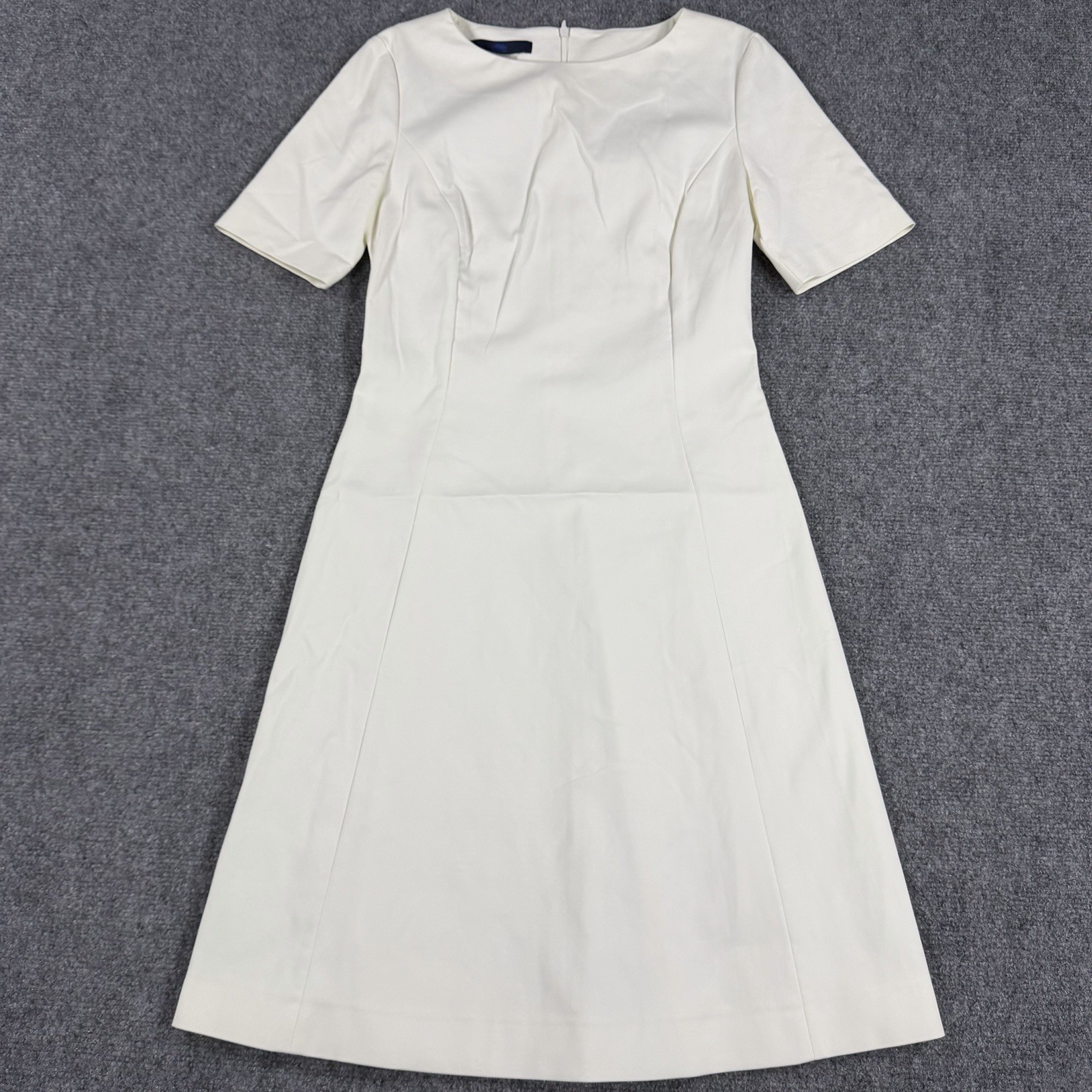 Blue Les Copains Dress IT 38 US 2 White Luxury Cotton Polyamide Stretch