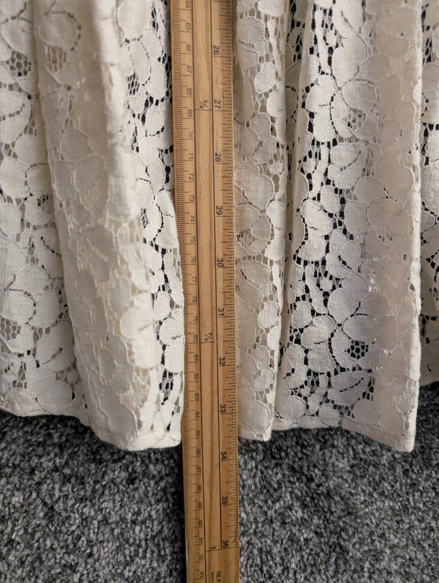 Next Runway Collection Womens Lace Dress Cream Black Trim Sleeveless UK14 34in