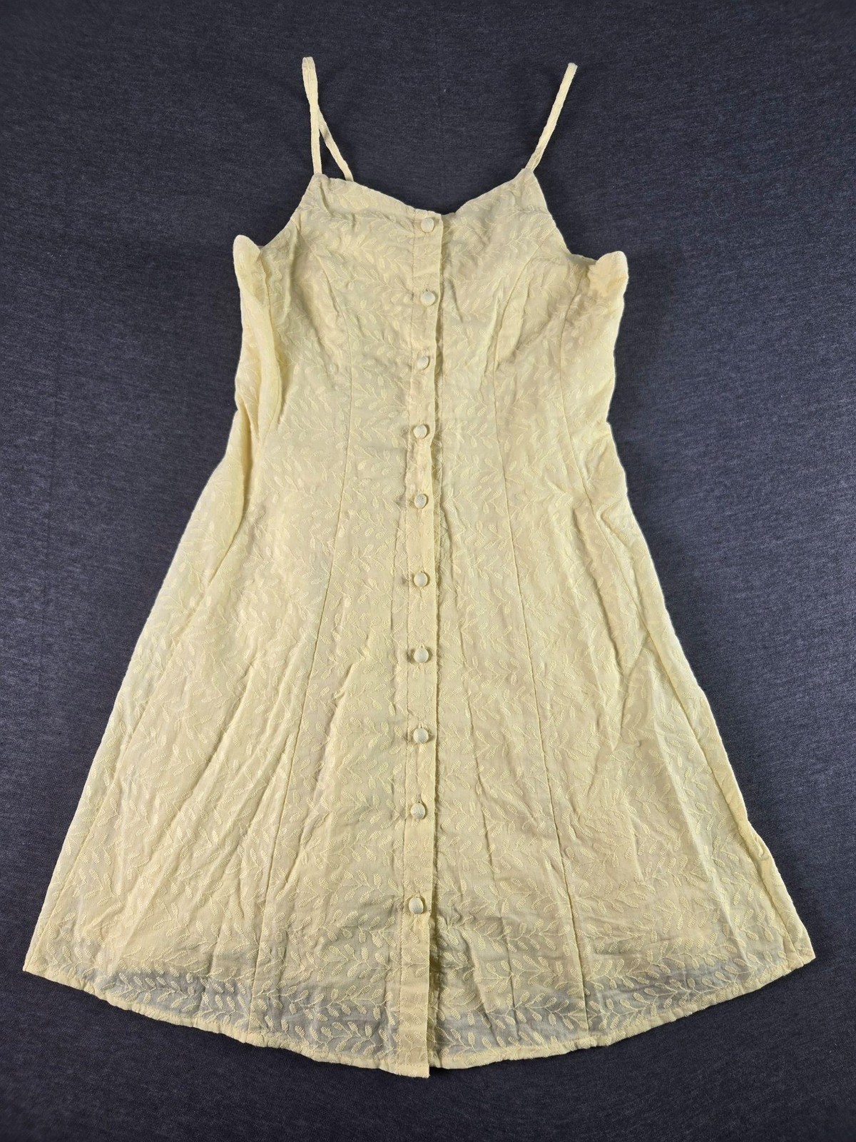 Fit & Flare Garden Party Dress Womens Medium Yellow Cottagecore