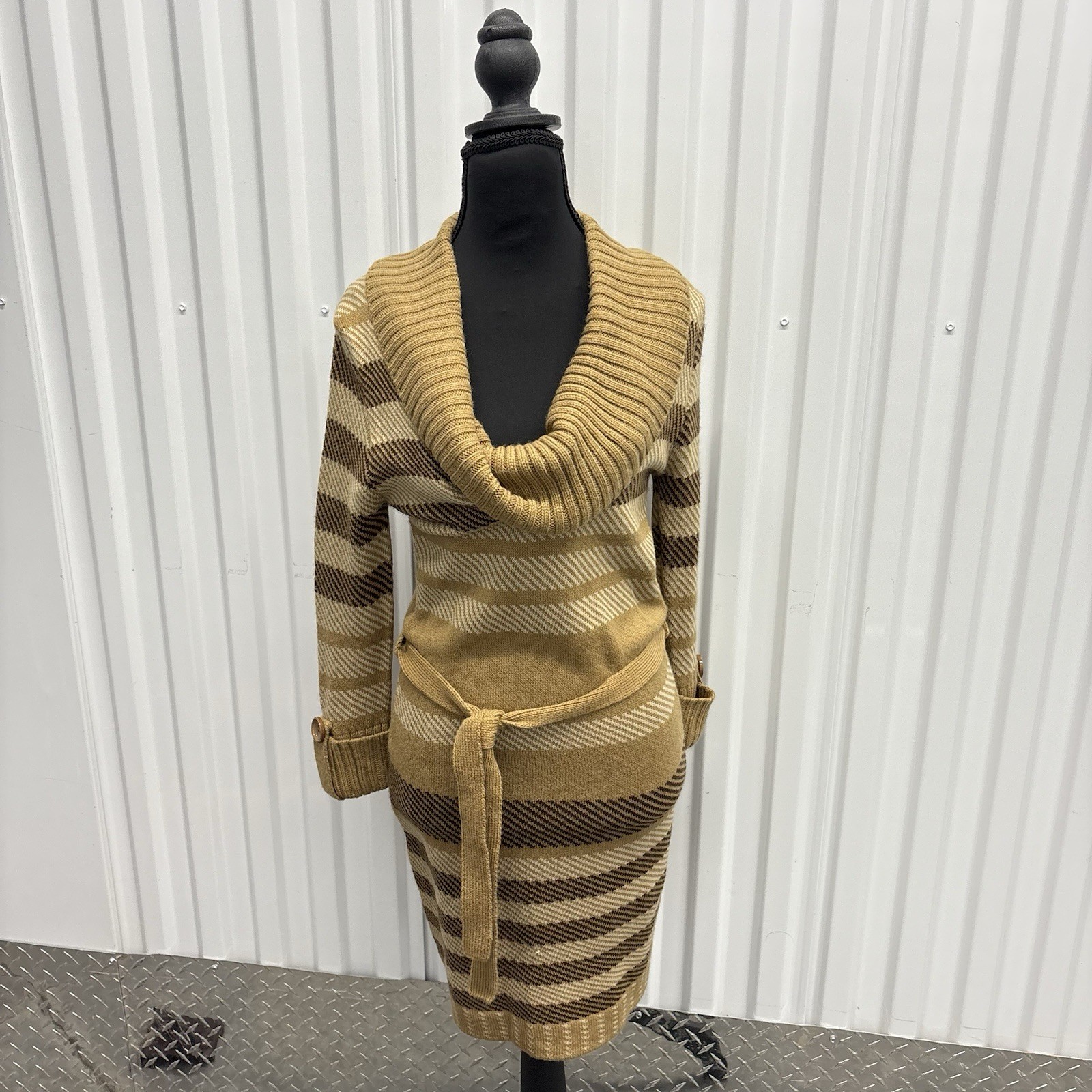Y2k Deadstock Say What Brown Sweater Dress Women’s Size Medium