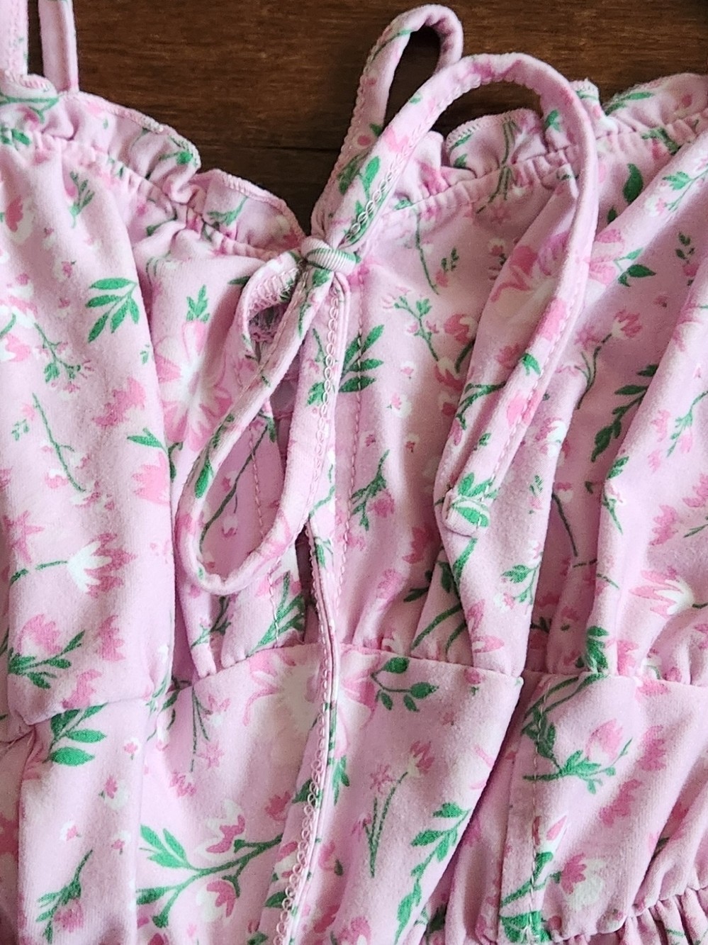 Ardene Floral Pink Babydoll Cami Ruffled Mini Dress Size Small
