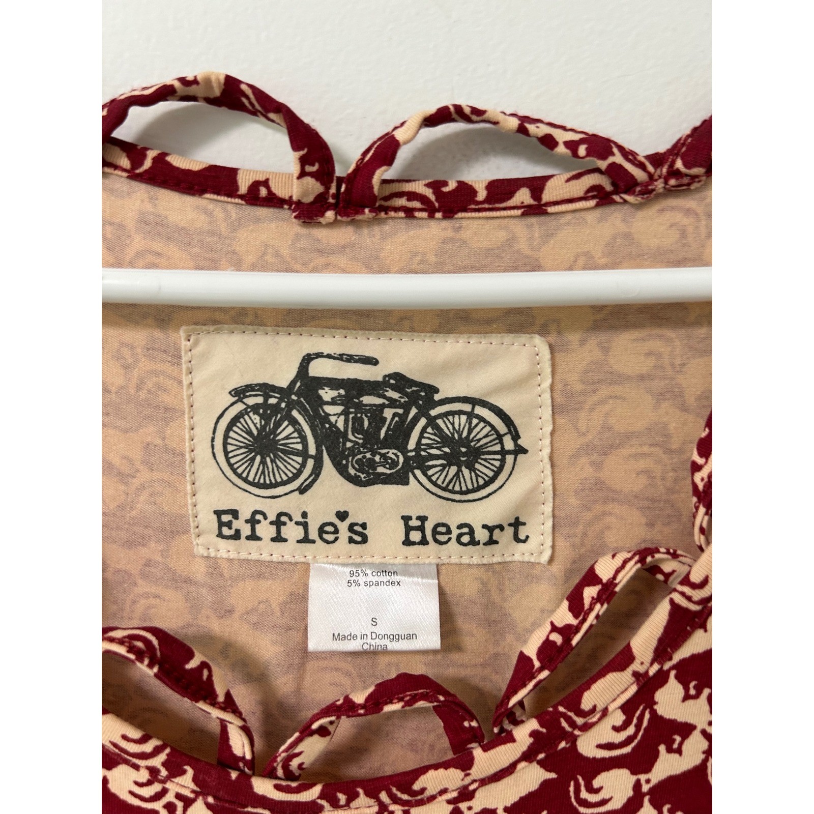Effie’s Heart Burgundy Squirrel Print Fit and Flare Dress Pockets Small