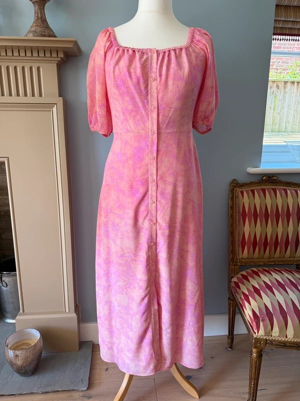 BNWOT Whistles Peach Pink 100% Silk Occasion Dress UK14 Wedding Cruise event