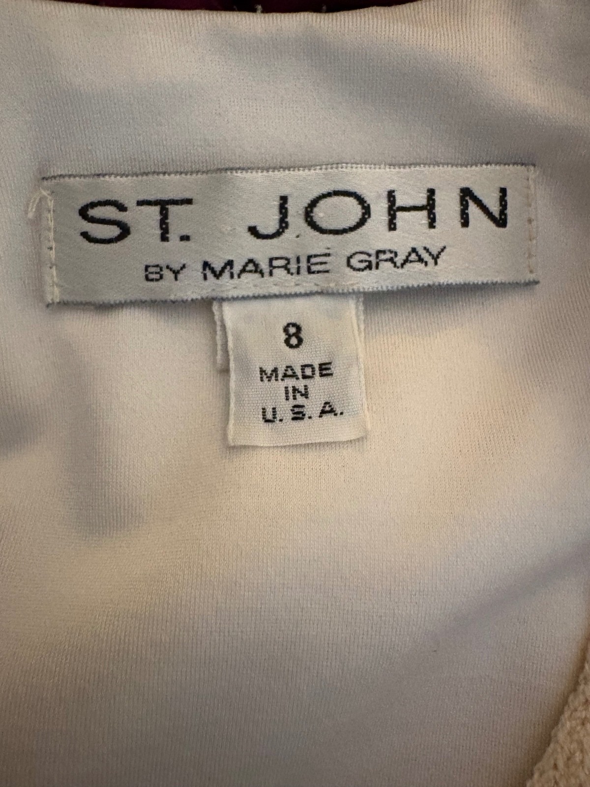St. John Santana Knit Ivory Sleeveless Studded Rhinestone Dress Size 8 U