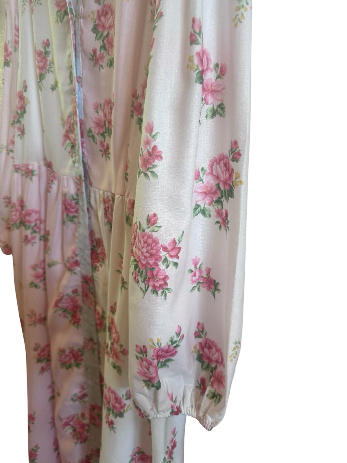 NWT Petal And Pup Juno Rose Print Button Up Maxi Dress Extra Large *Missing Belt