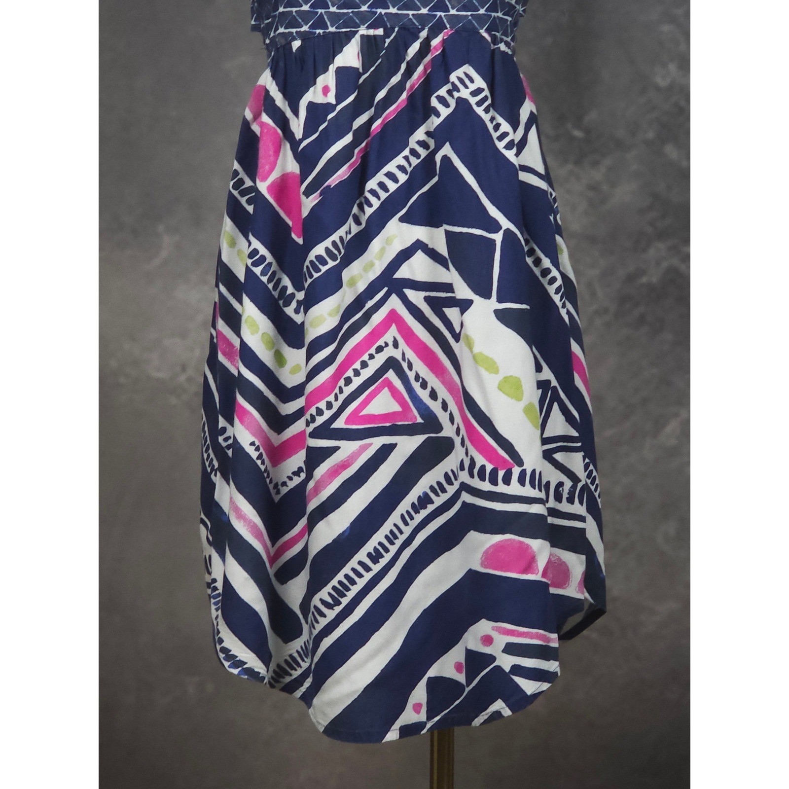 Roxy Geometric Cutout Back Mini Dress Y2K Inspired Surfcore Boho Festival M