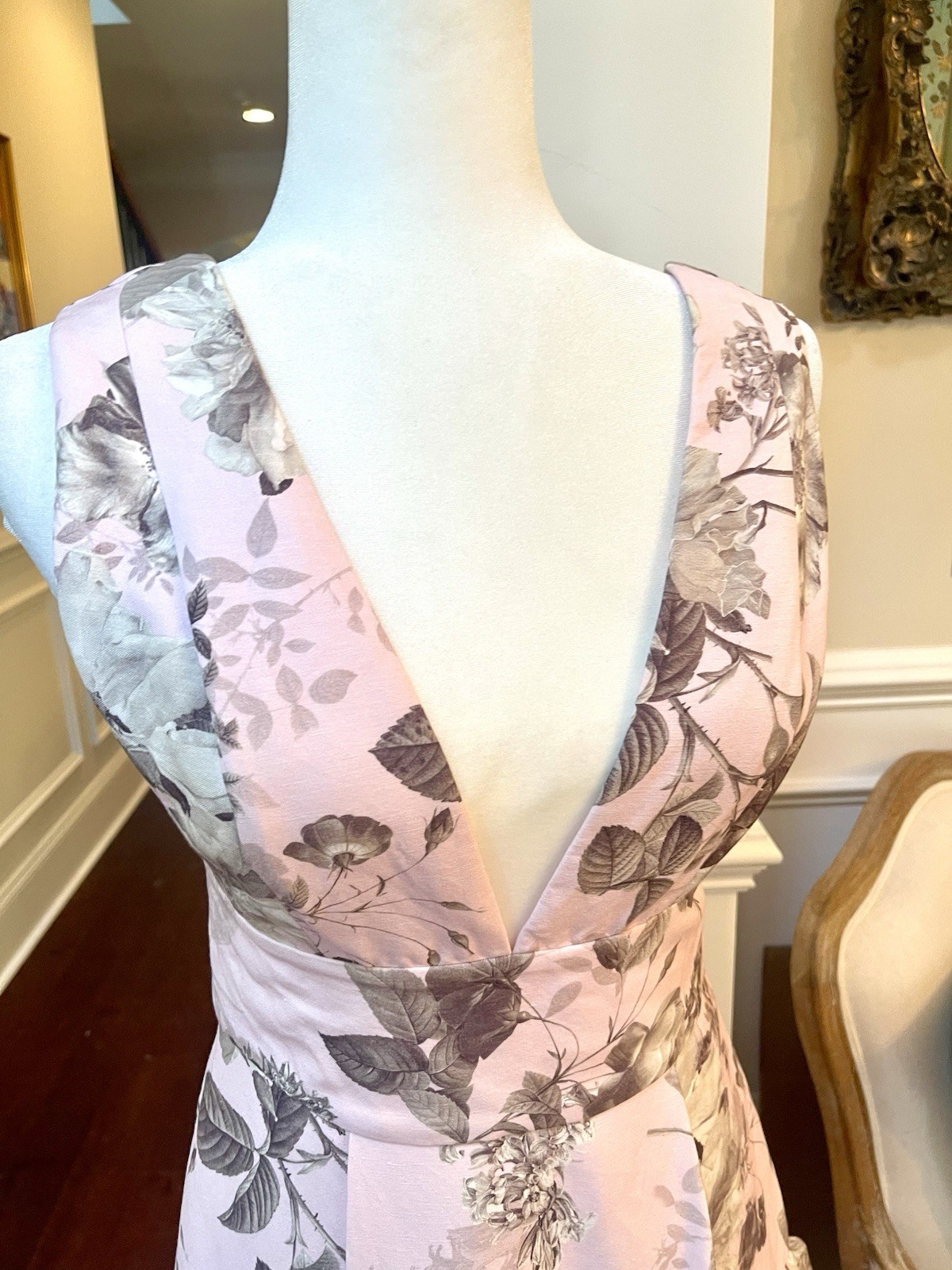 Alice + Olivia Lila Structured Midi Dress Meadow Pink Floral US 6 UK/AU 10 NWT