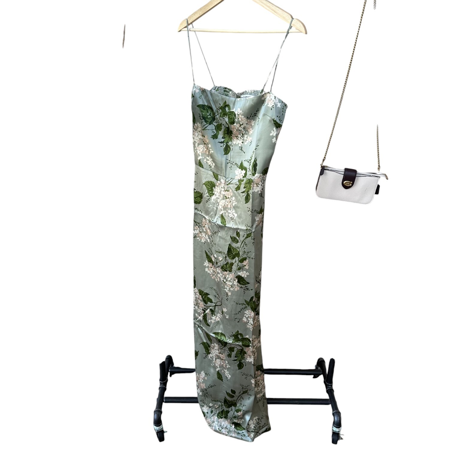Reformation Frankie Silk Dress Tea Garden