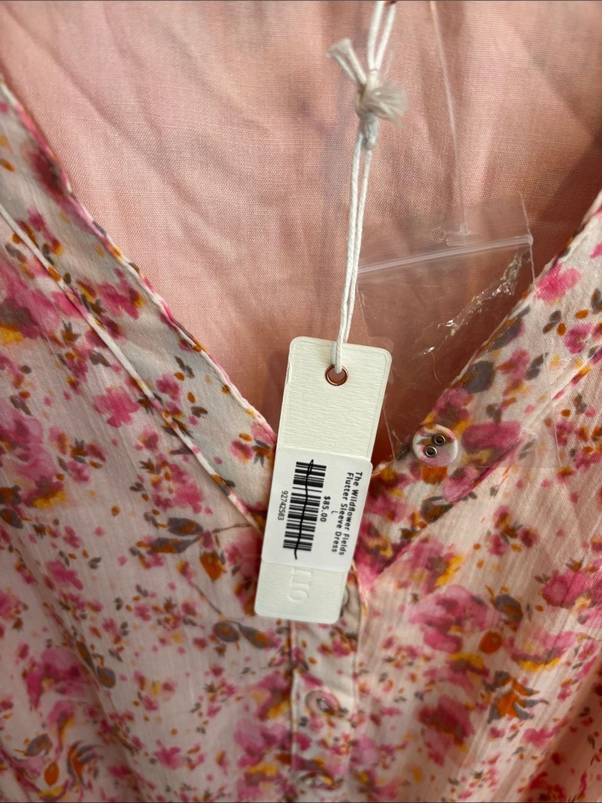 NEW Olivaceous Pink Floral Print button up dress size large