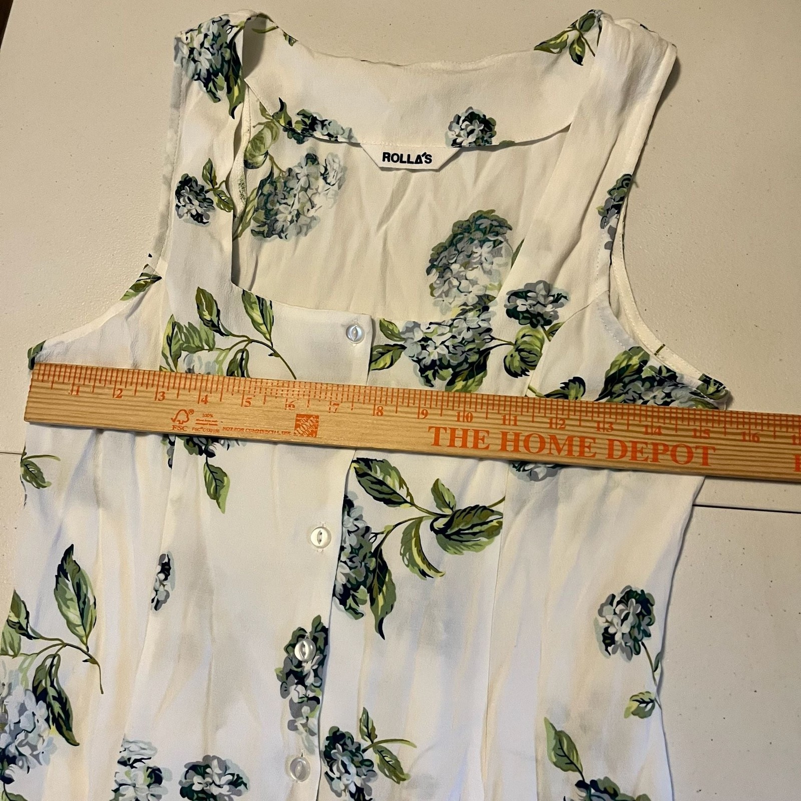 Rolla’s Claire Hydrangea Midi Dress White Floral Size Small
