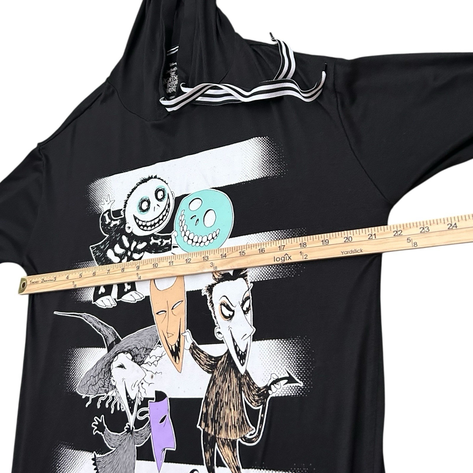 Nightmare Before Christmas Hooded Sleep Shirt Hoodie Dress Black M 8-10 Disney