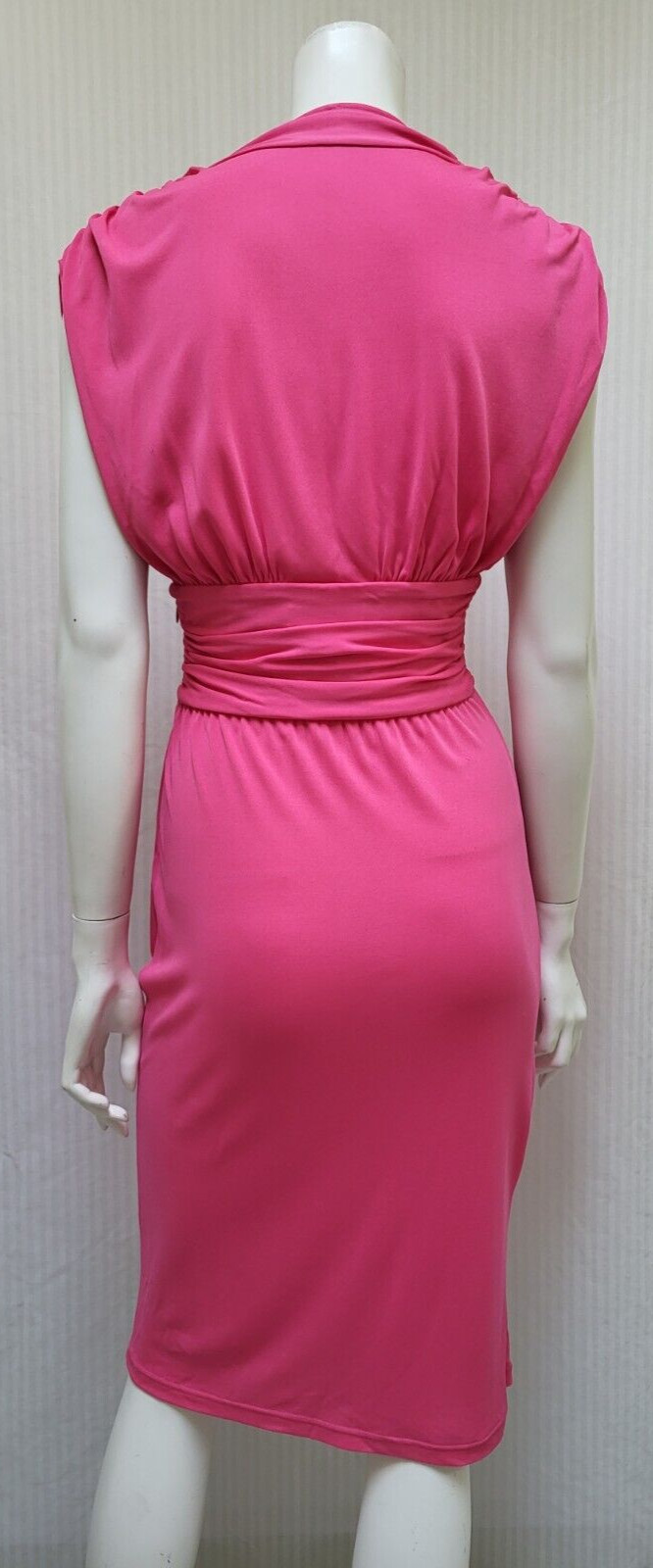 CELINE Pink Viscose Jersey Knit Plunging Neckline Dress – Size EU 38 / US XS/S