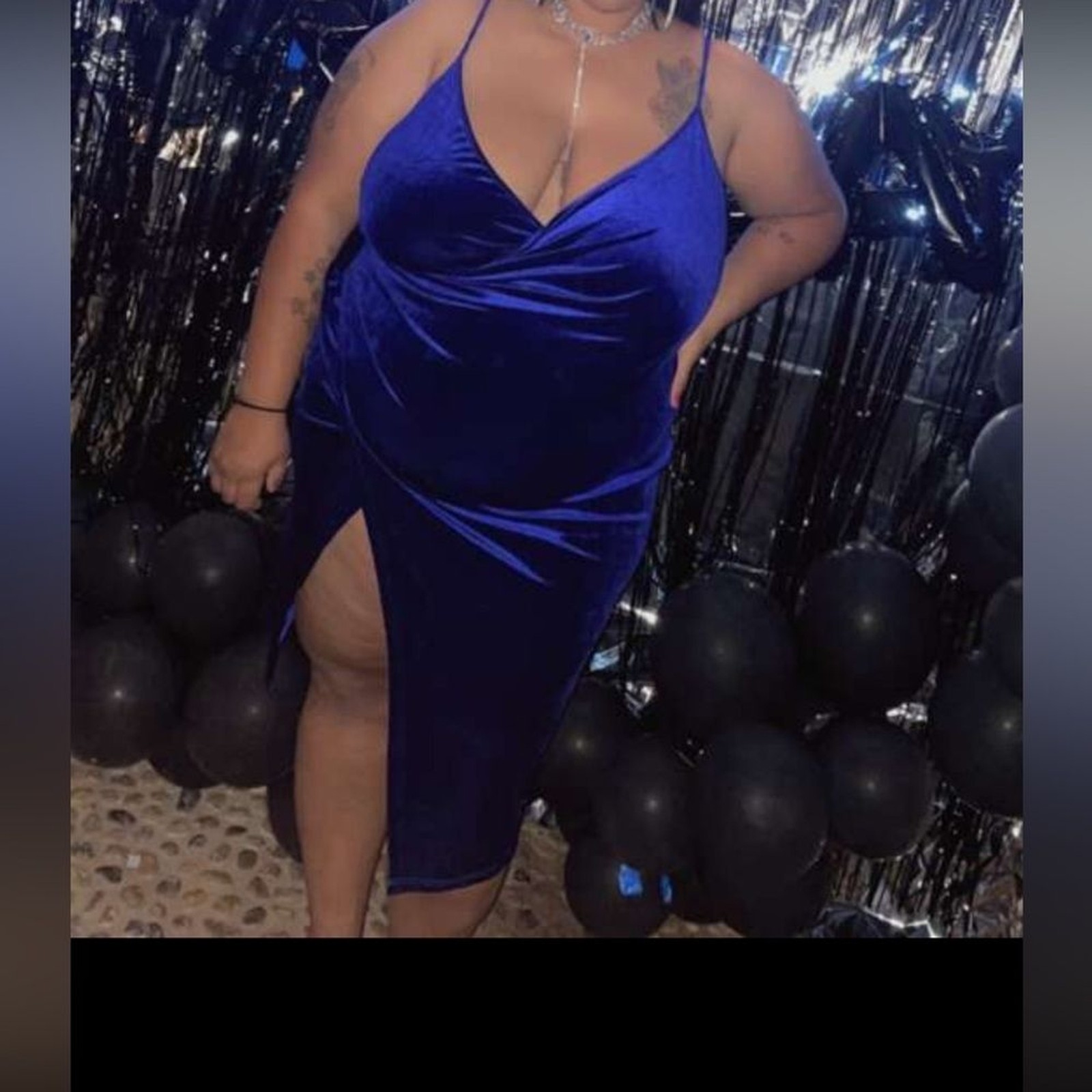 SHEIN Belle Plus Plunging Neck Wrap Hem Velvet Cami Dress