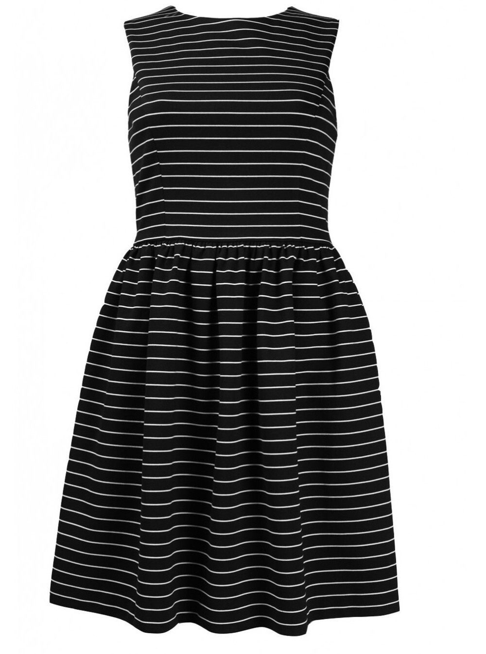 Black Day Dress Size 14 Fit and Flare Ponte White Stripe Ivy and Blu NEW NWT