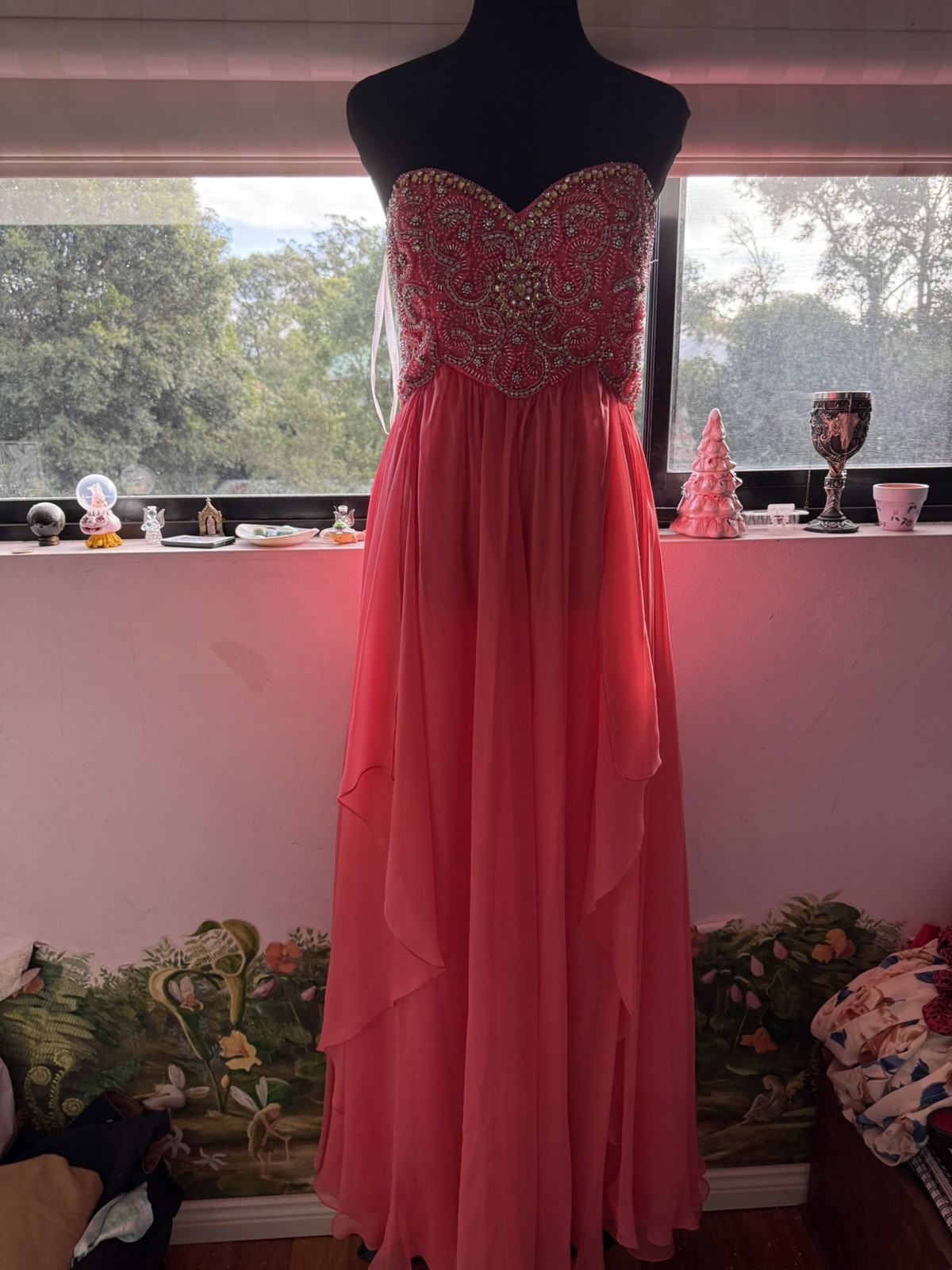Sherri Hill – Hot Pink Beaded Formal/Prom Dress – Size US6 – worn once