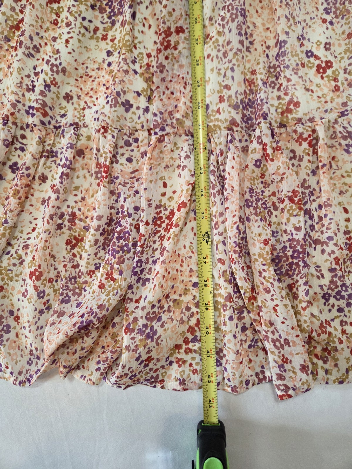 STORIA Ruffled Tiered Maxi Spring Sundress Sz S Tie Straps Boho Cottage Whimsy