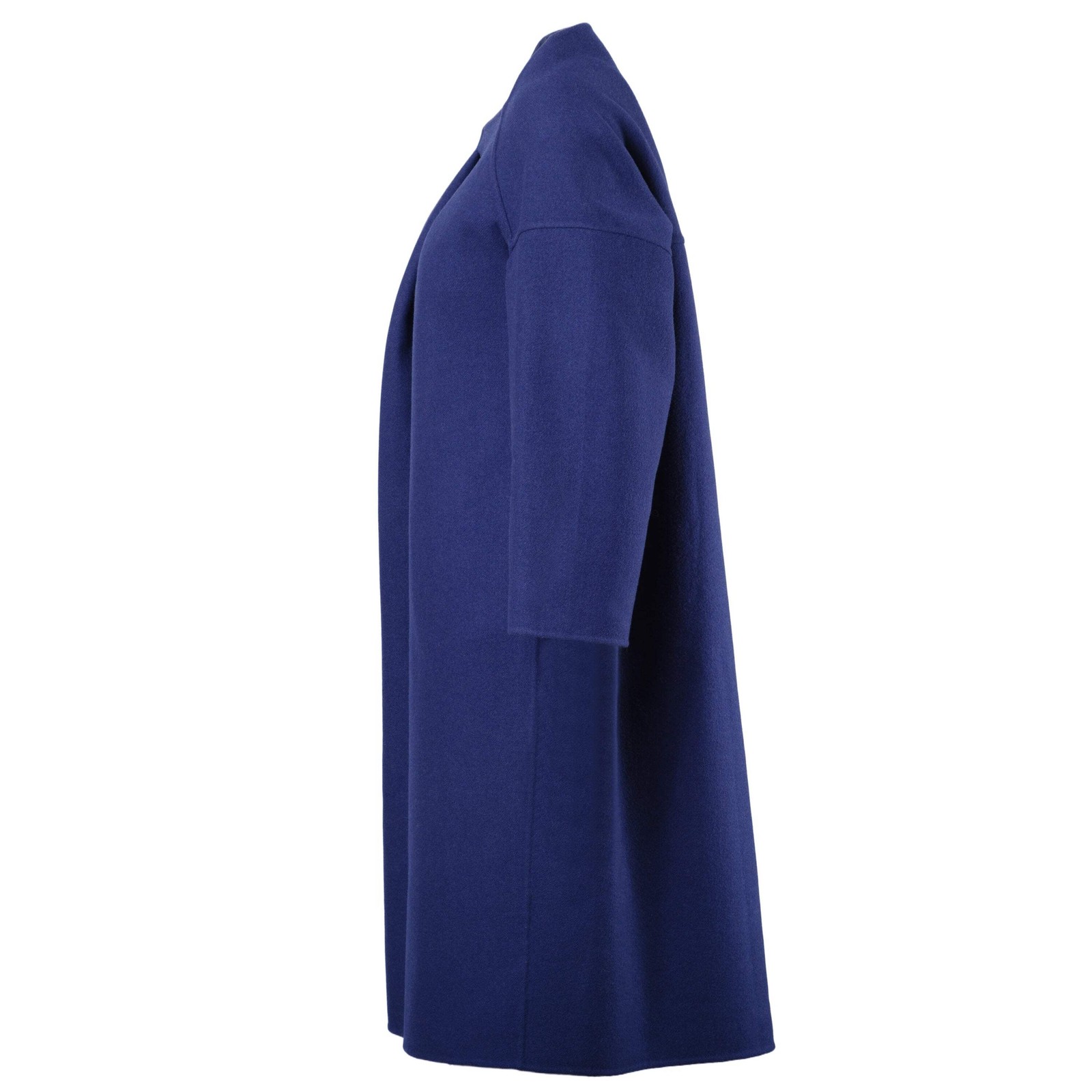 Jil Sander Blue Wool Cashmere Shift Dress Long Sleeve Designer Midi Dress