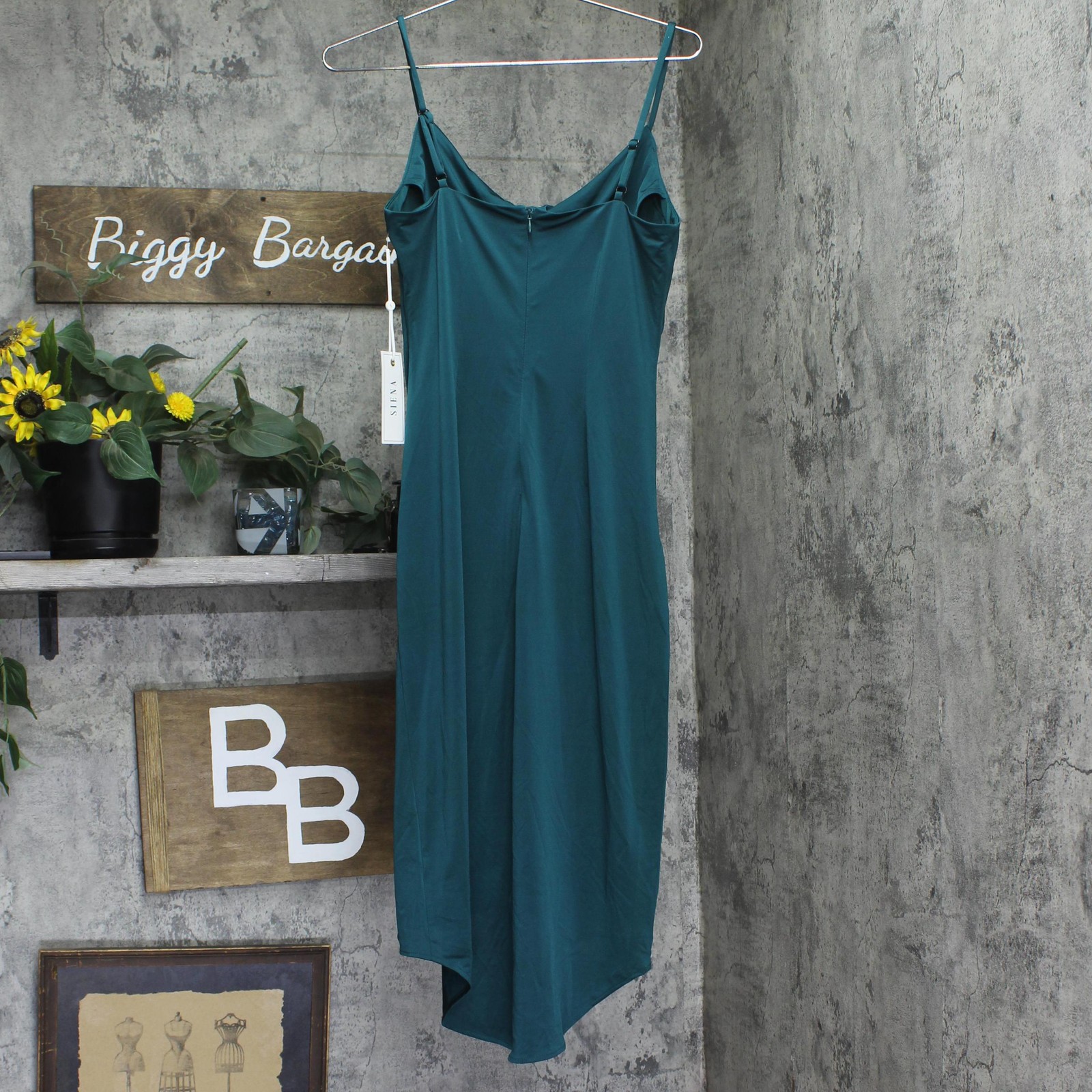 Siena Womens Sleeveless Cowlneck Bodycon Dress SATP2034 Gem Blue Green 4