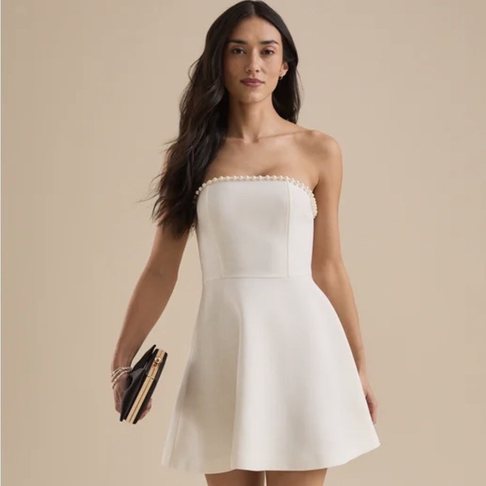 Altar’d State Women’s White Londyn Strapless Mini Dress Size S NWT