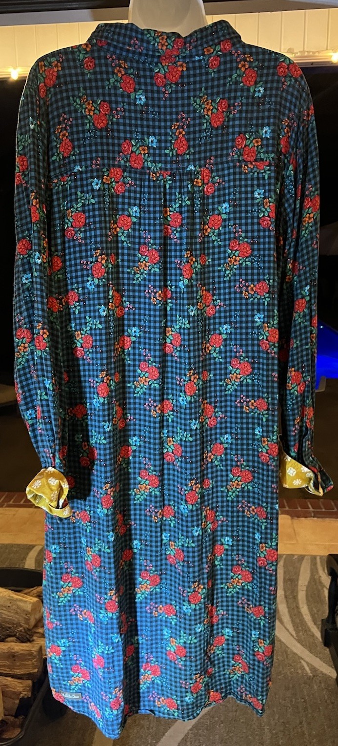 Matilda Jane 2X Floral Gingham Button Tunic Shirt Dress Boho Cottagecore Plus