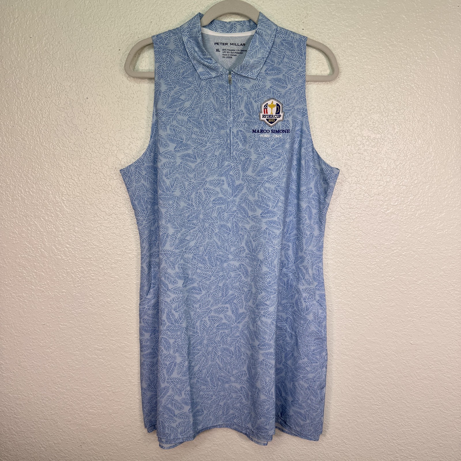 Peter Millar Polo Dress Womens XL Ryder Cup Marco Simone Rome Italy Golf 2023