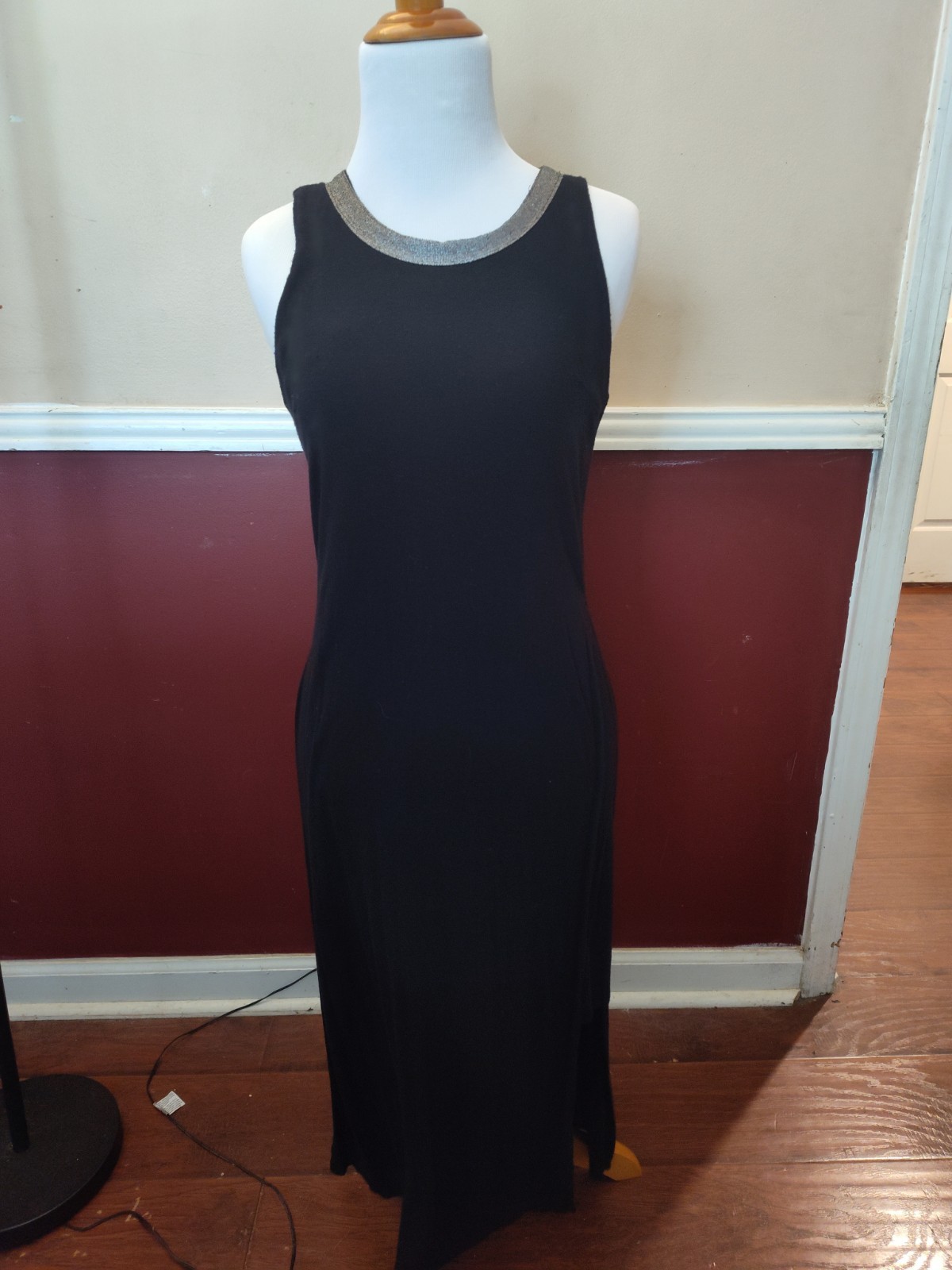 Juicy Couture Black Sleeveless Dress Layered Side Slits Womens Size Small
