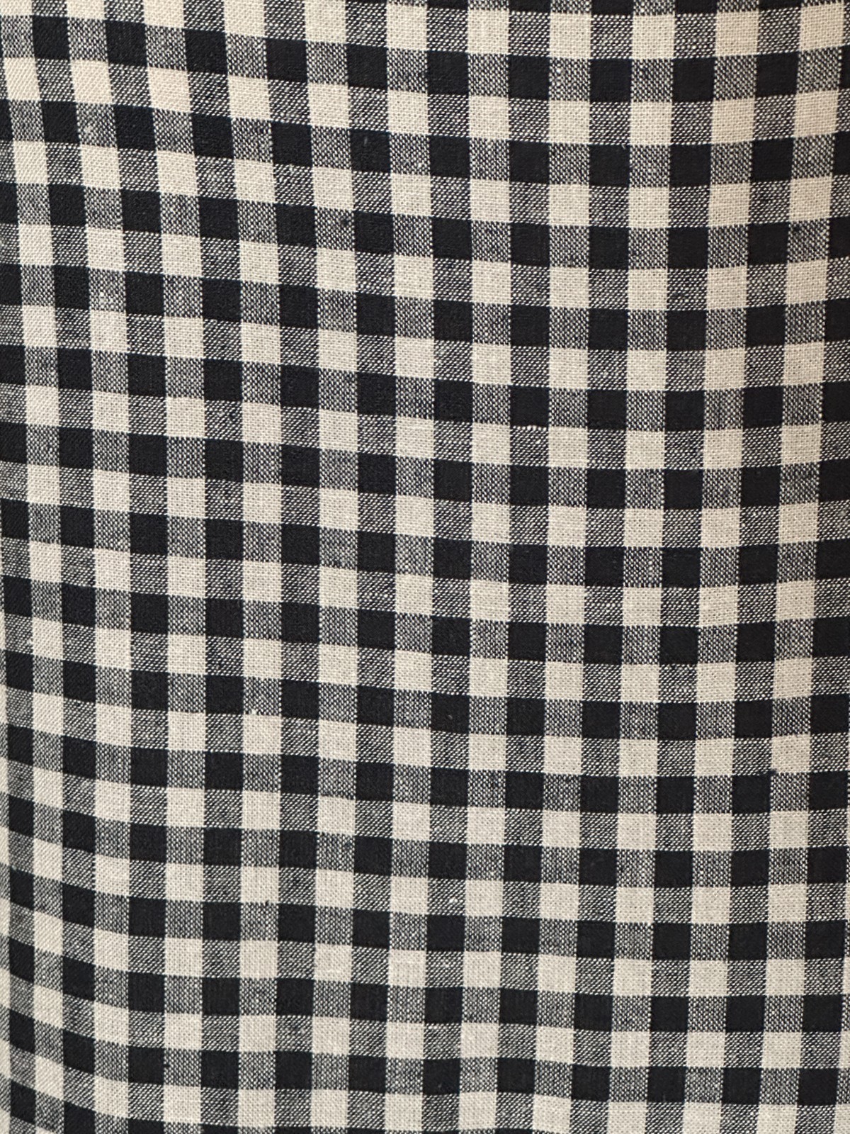 GAP Black Ivory Gingham Linen Blend Drop Waist Dress XL Pockets NWT