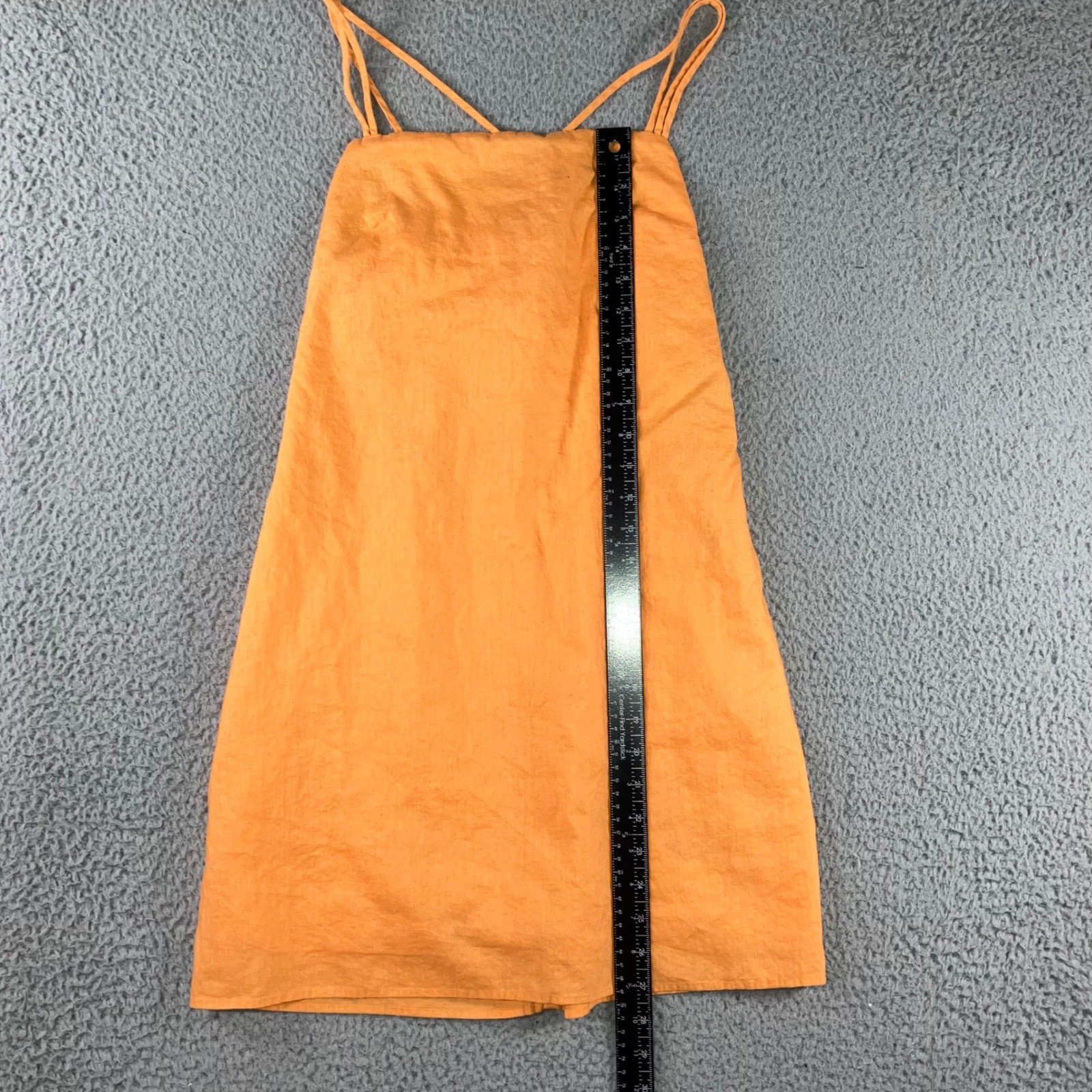 Chic Mini Dress 8 Orange Linen Cotton Lightweight Lined Vibrant Boho Festival