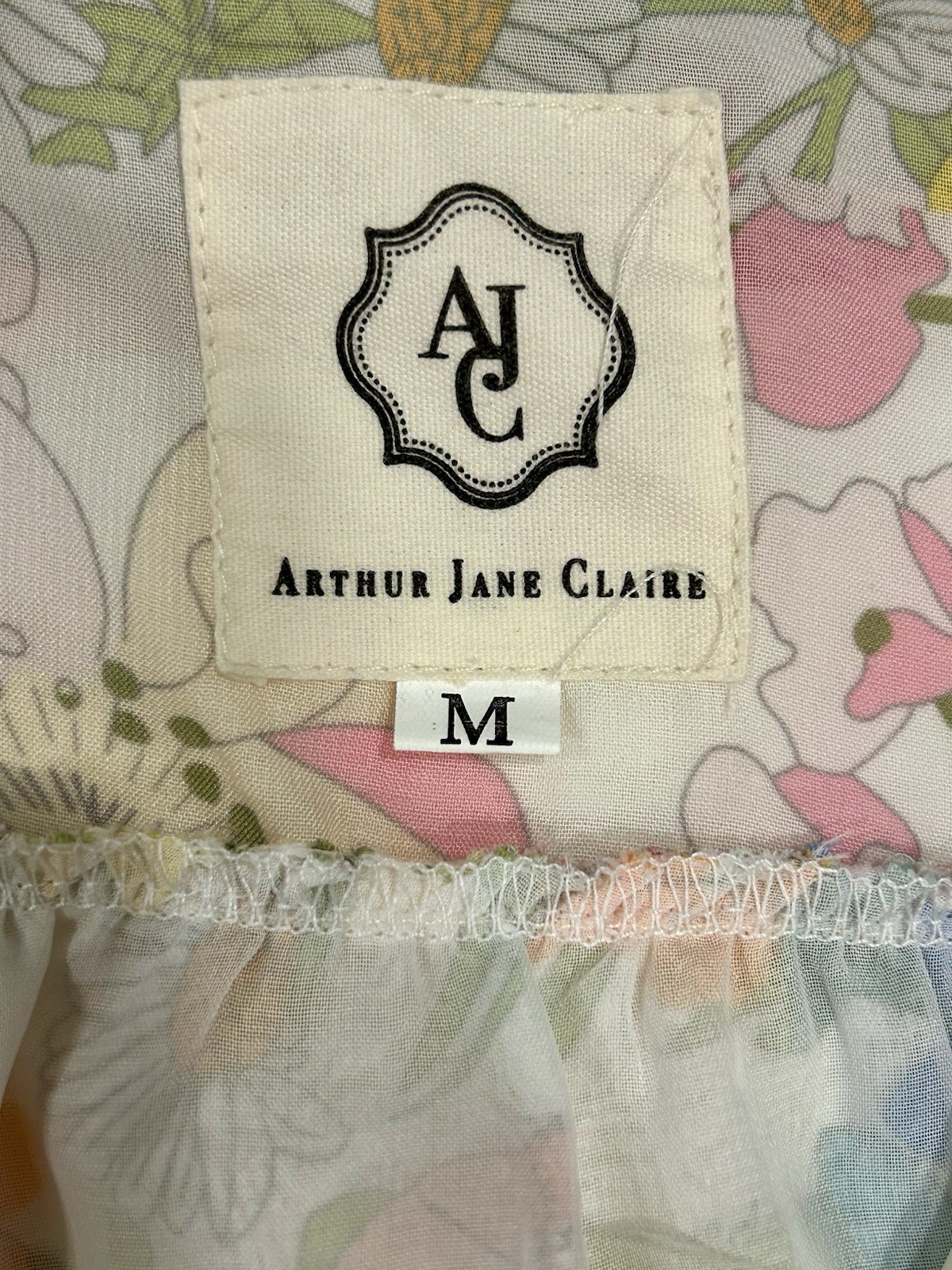Arthur Jane Claire Floral Patchwork Mini Dress Size M Multicolor Ruffle Boho