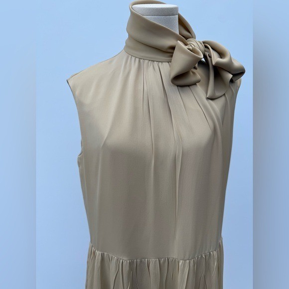 Theory Project Tiered Georgette Maxi Dress In Wheat Size 4