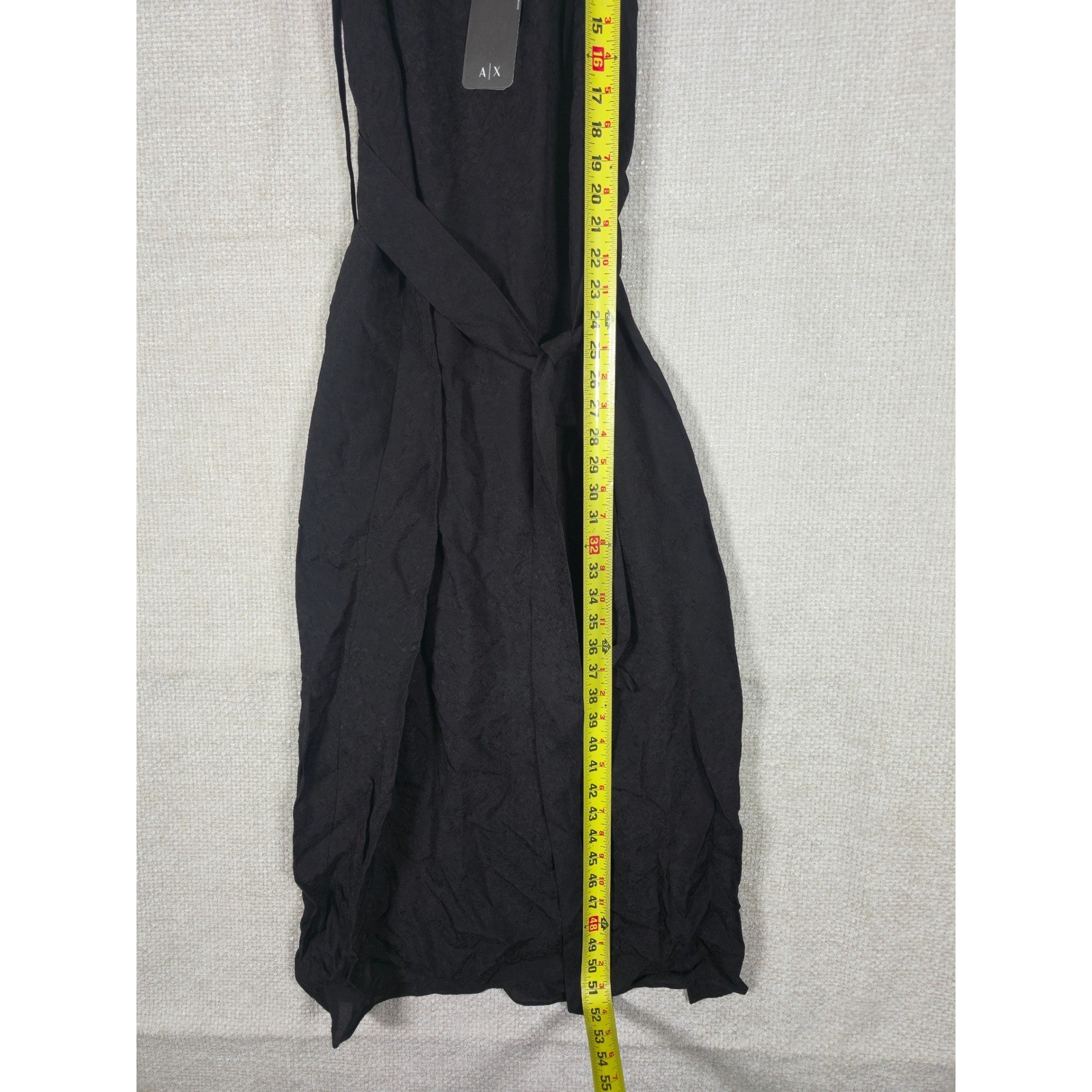 AX Armani Exchange Black Spaghetti Strap Midi Dress Size 14 NWT