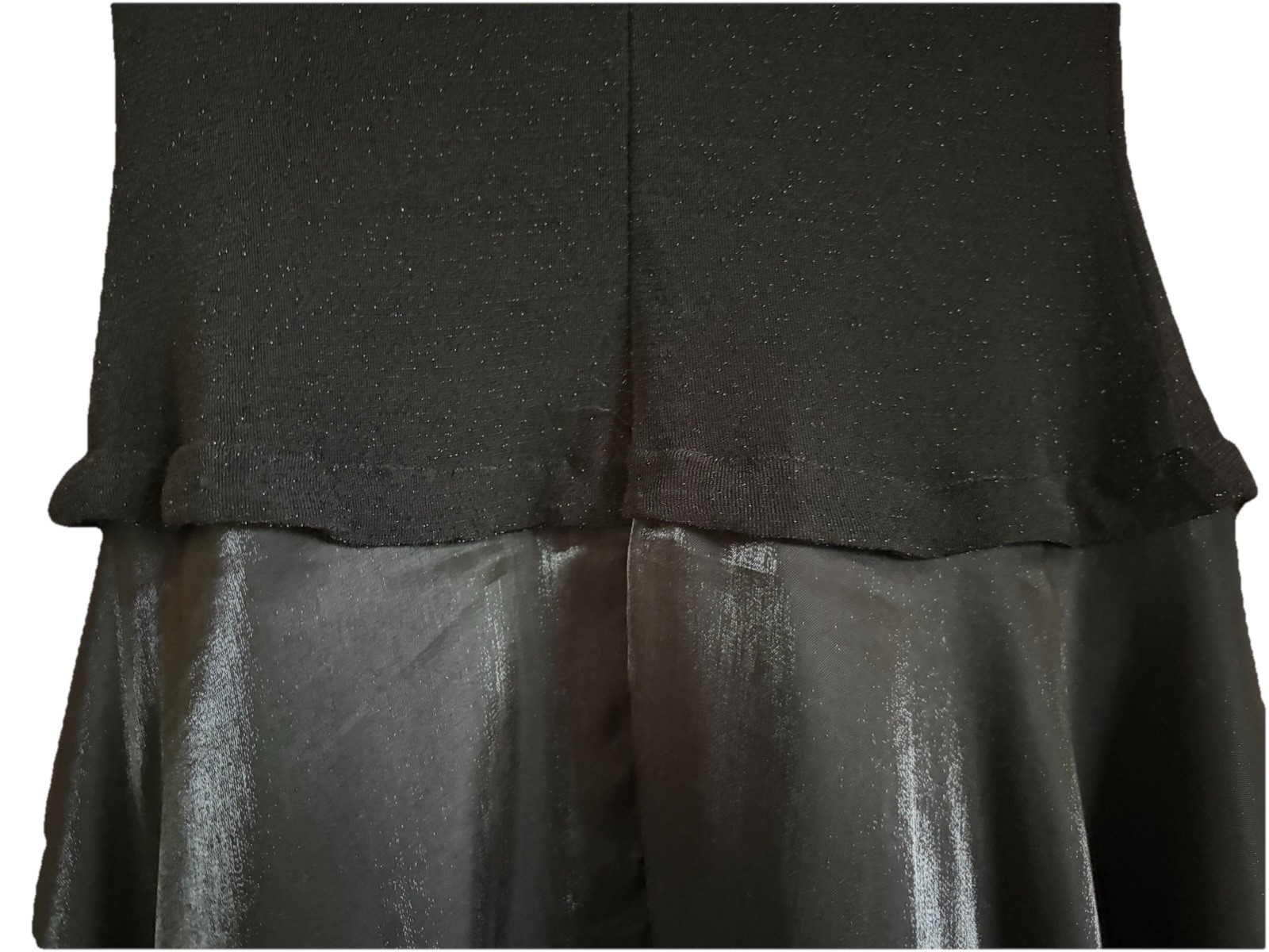 Vintage Cache Black Elegant Maxi Dress Formal Satin Metallic Size 4 US /6 UK