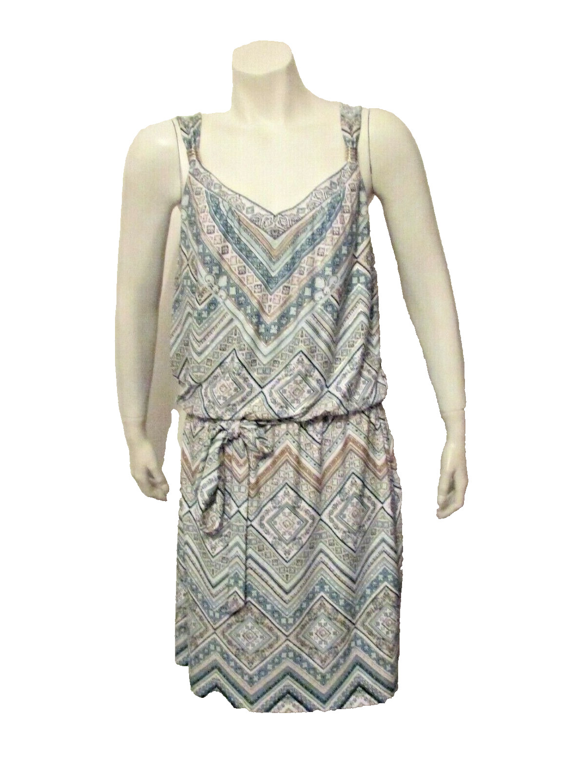 NWT WHBM White House Black Market MJ Print Sleeveless Belted Blouson Dress Small