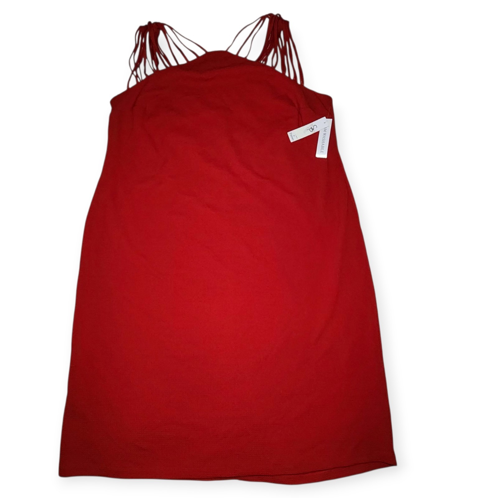 Shelby & Palmer Womens Sz 3X Dress Strappy Sleeve Red Stretch Textured NWT
