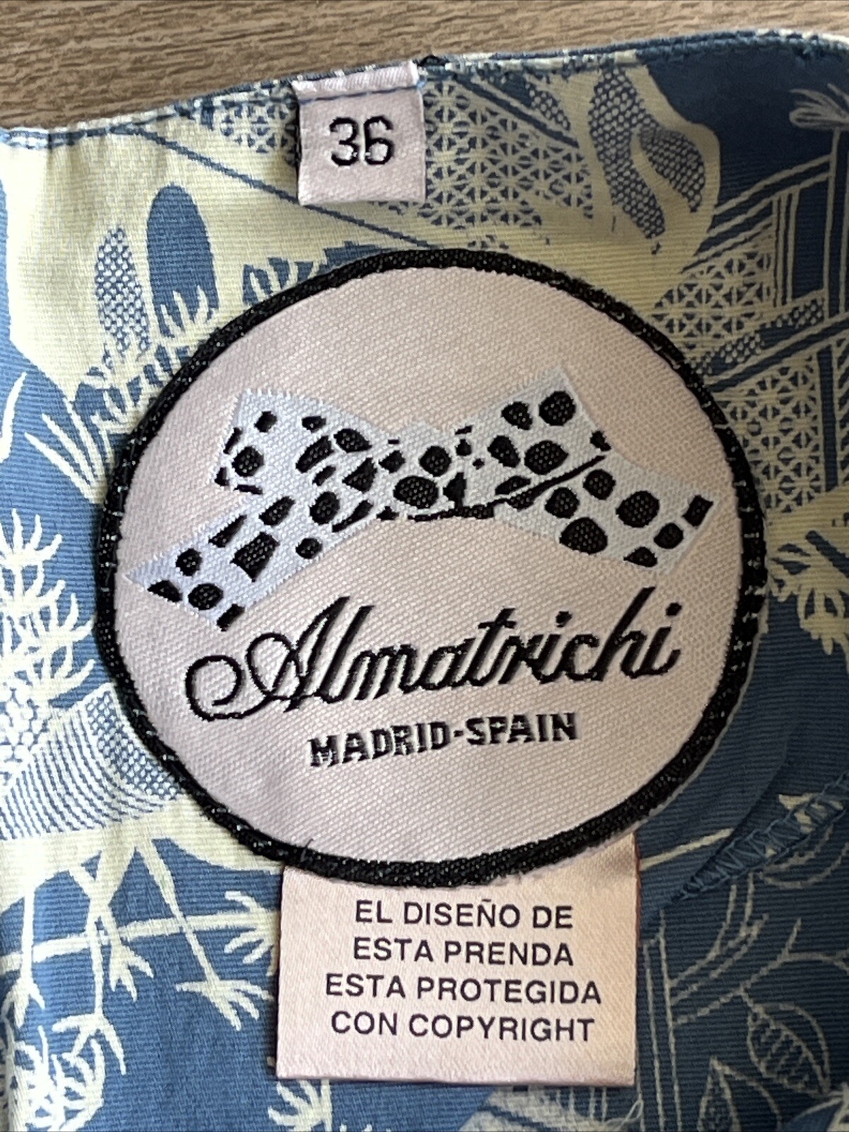 Almaritchi Madrid-Spain Women’s Sheath Dress Cotton Blend Embroidered Size 36