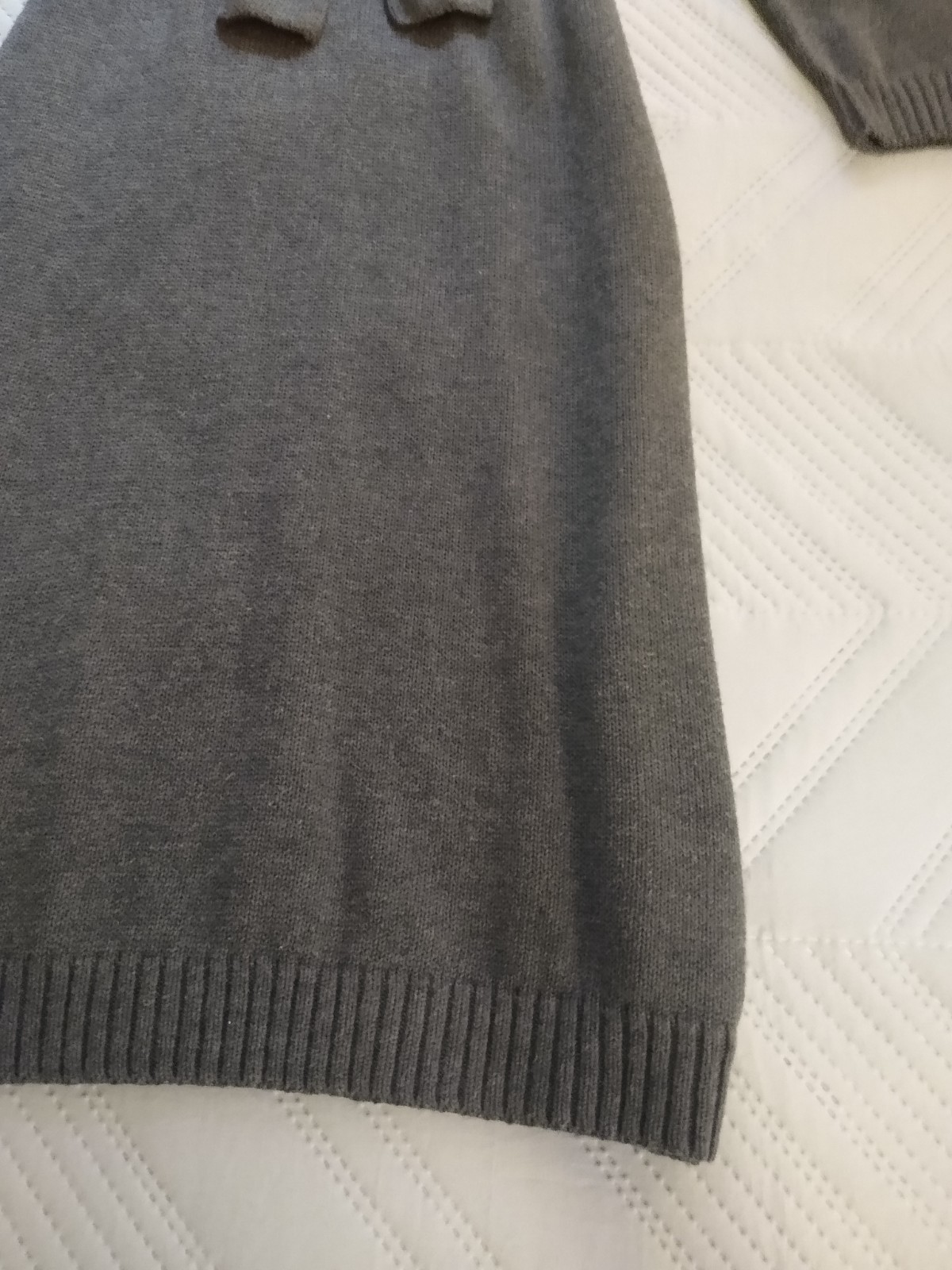 Banana Republic Gray 3/4 Sleeve Necktie Sash Sweater Dress Knit Workwear Size XS