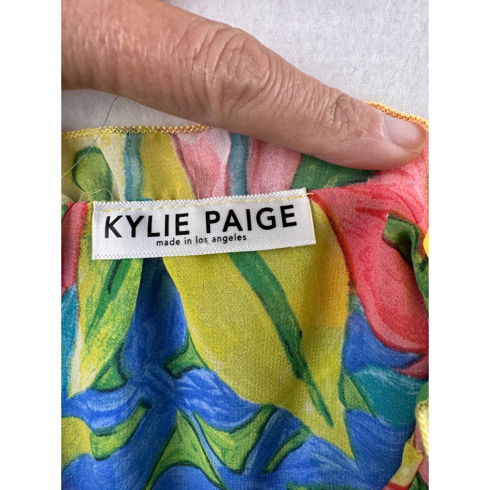 Kylie Paige Womens Tropical Leaf Print Smocked Waist Ruffle Mini Dress Colorful