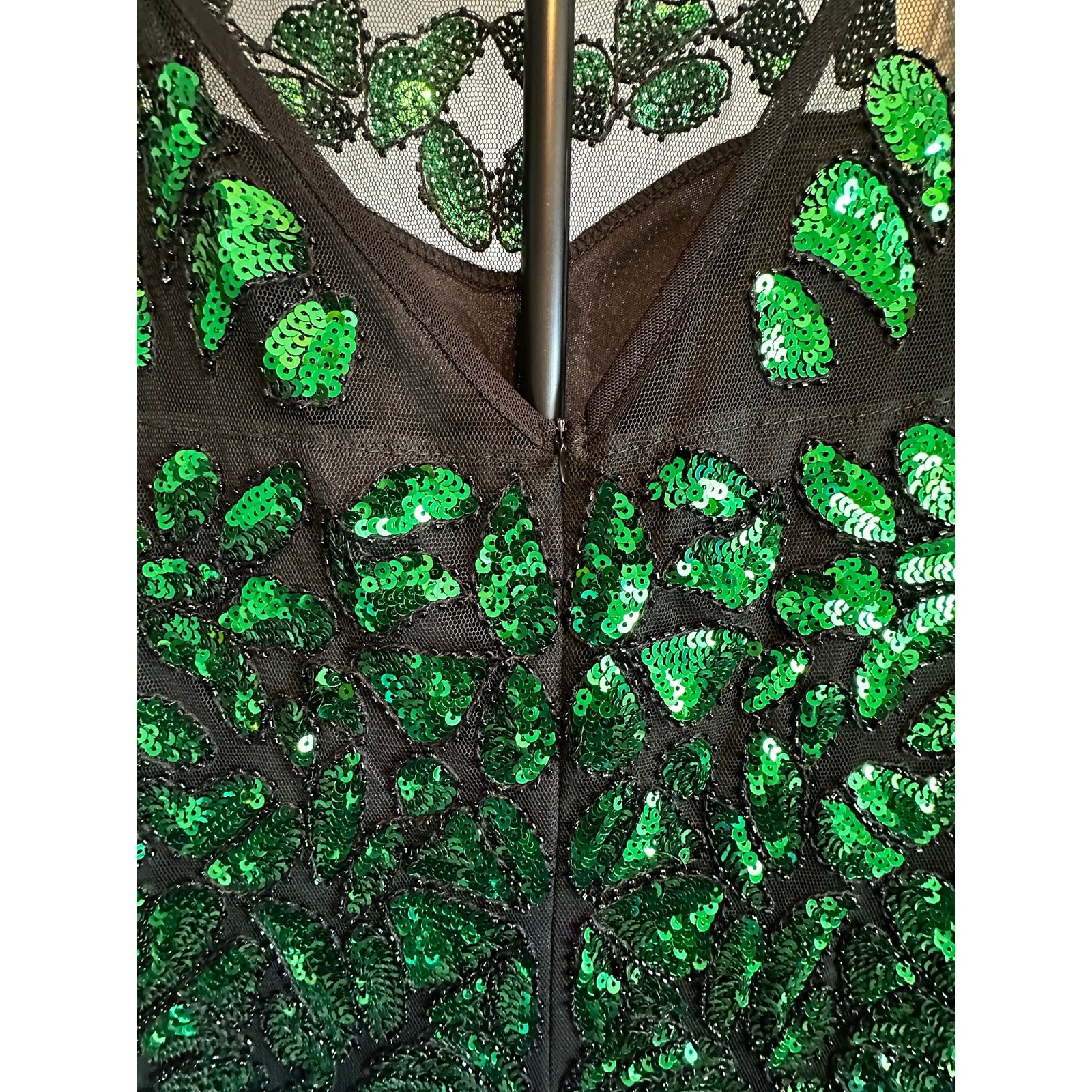PrettyGuide Roaring 20s Flapper Dress NWT Green Black Sequin Gatsby XL