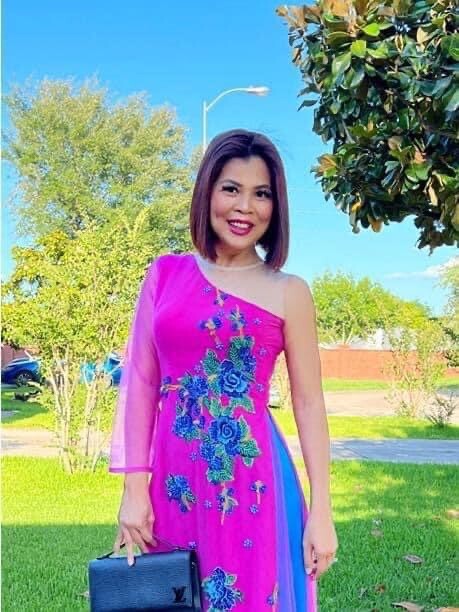Ao Dai Thiet Ke, Beaded, Triple Layers Designer Long Dress With Trousers . 3XL