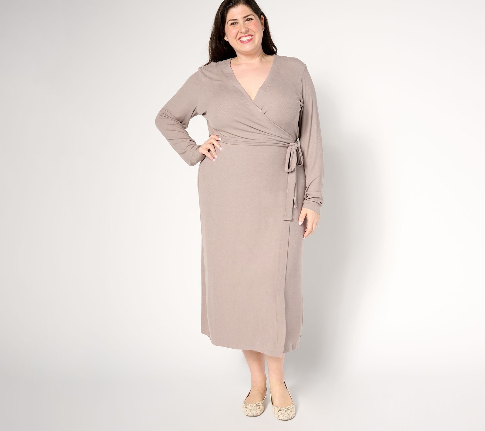 Barefoot Dreams Women’s Dress Sz S Ultra Soft Rib Wrap Brown A654068