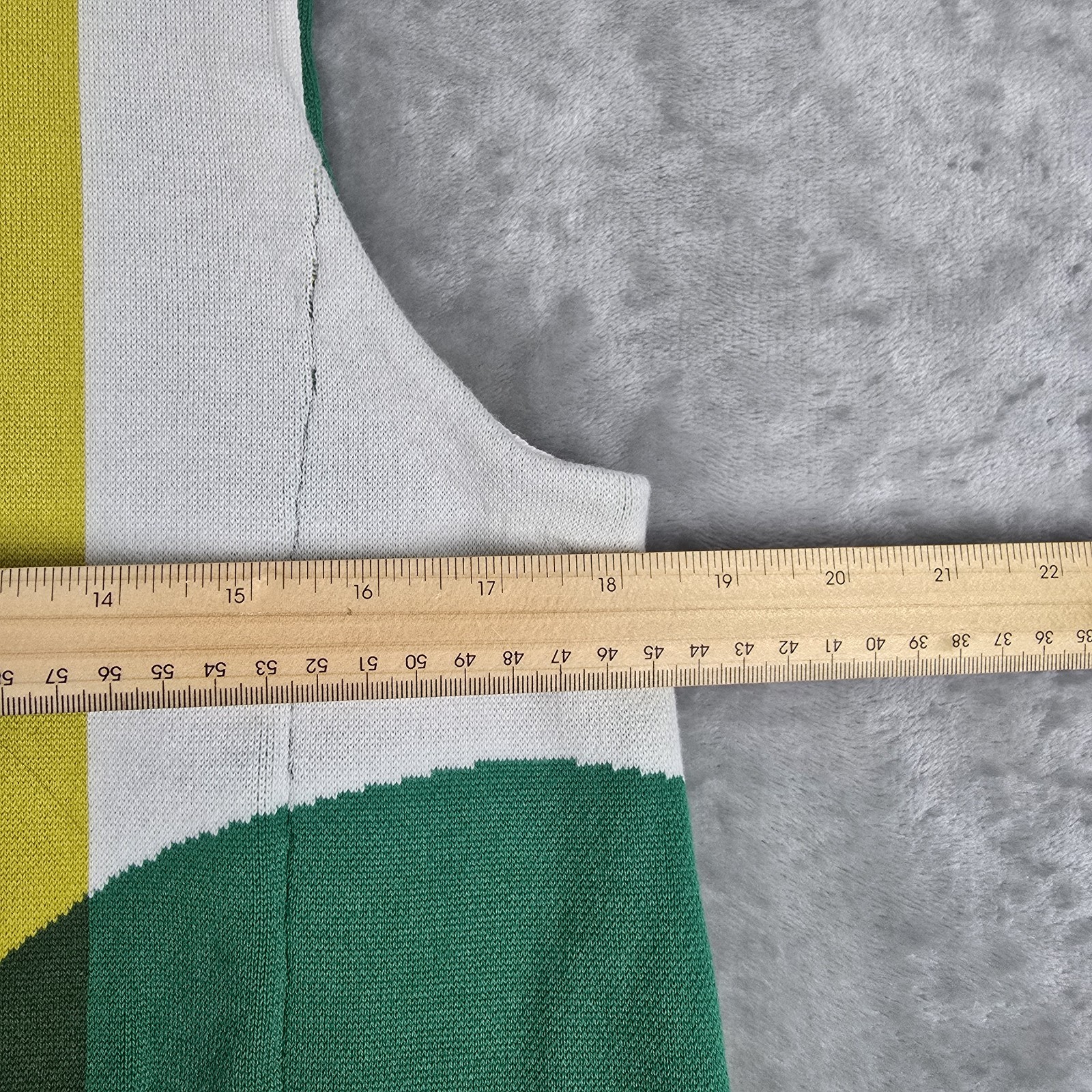 Moth Anthro Mod Geometric Tunic Knit Dress Large Yellow Green Retro