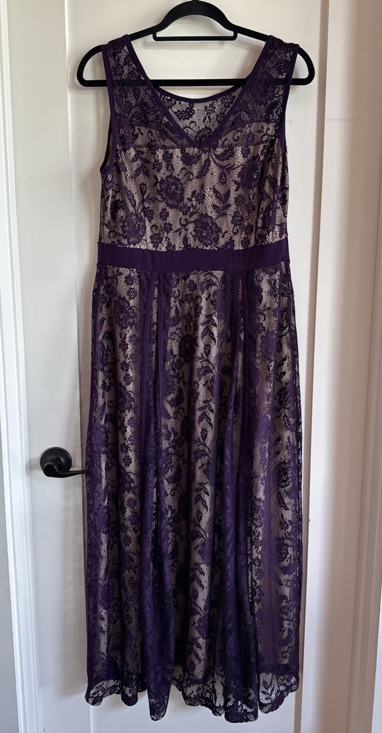 Candalite Petite Dress Formal Women’s PXL, Purple (TRENDing) Lace, Sleeveless