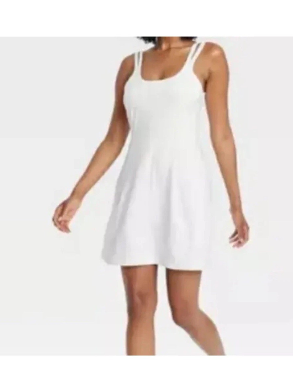 Women’s Athletic Dress With Attached Shorts – All in Motion Size M White NWT