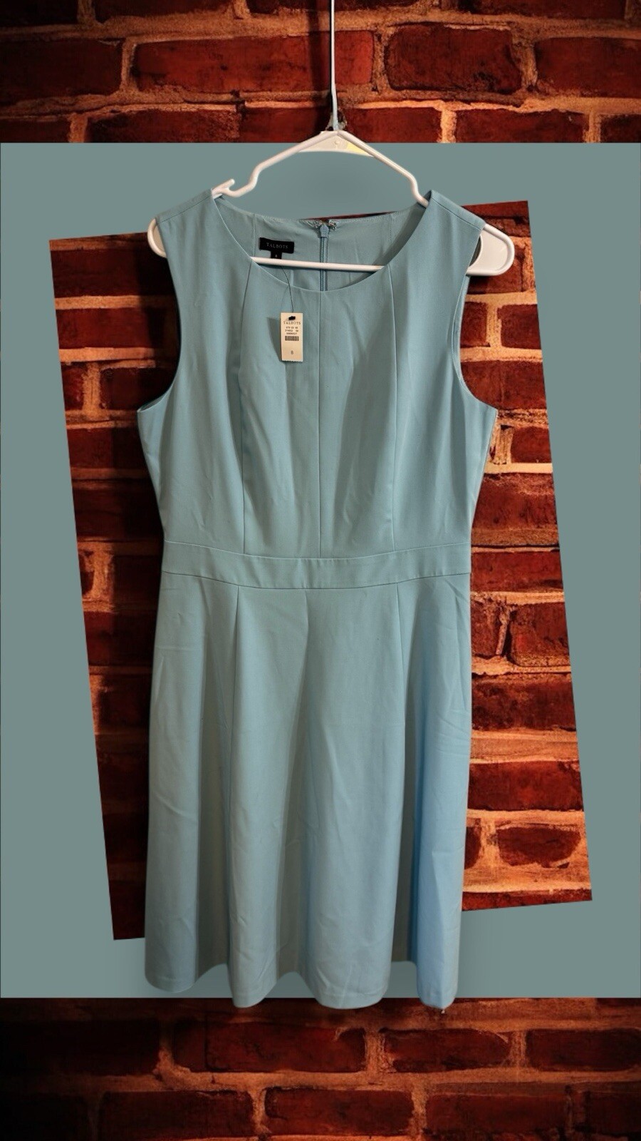 Talbots CITY TWILL A-LINE Classic Sleeveless DRESS Scoop Neck Size 8 Msrp$130