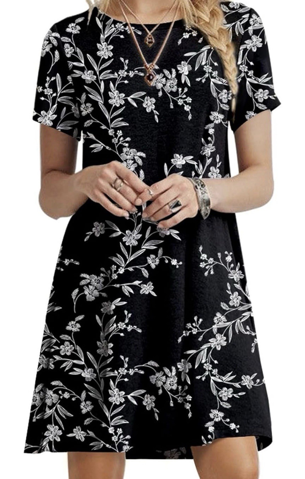 Women’s T Shirt Summer Short Sleeve Casual Swing Dress
