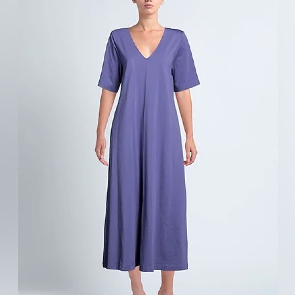 Alpha Studio Women’s Size 10 Midi Short Sleeve Dress in Purple