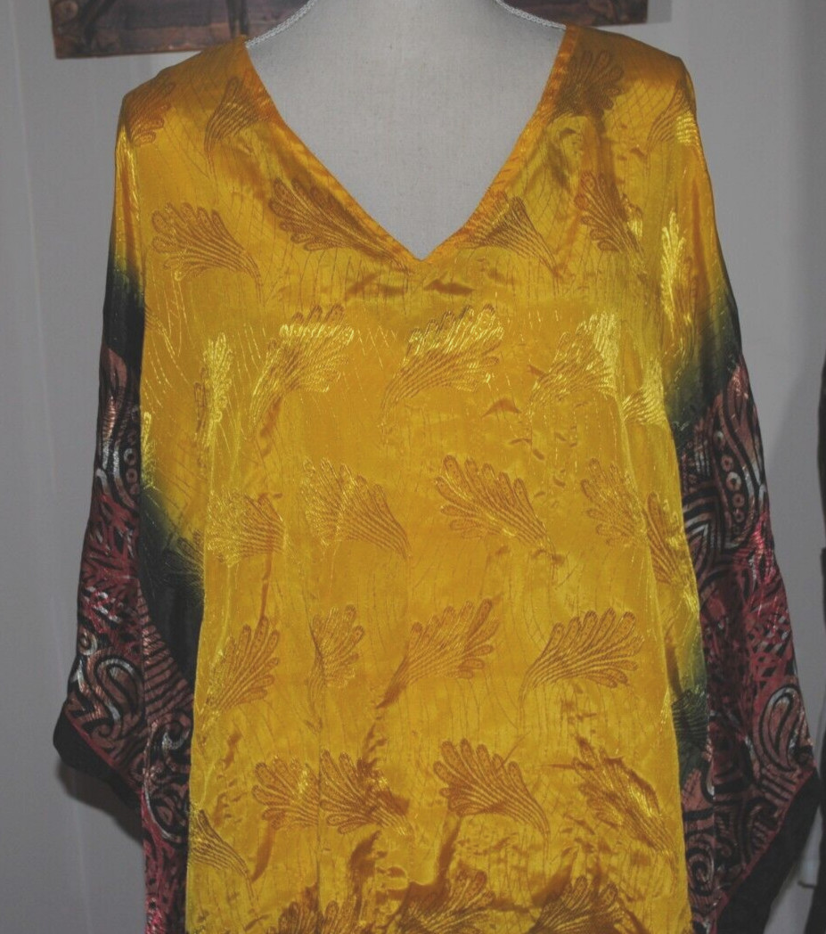 Shopping with ANTHONY Multi Color Silky Polyester Kaftan – One size
