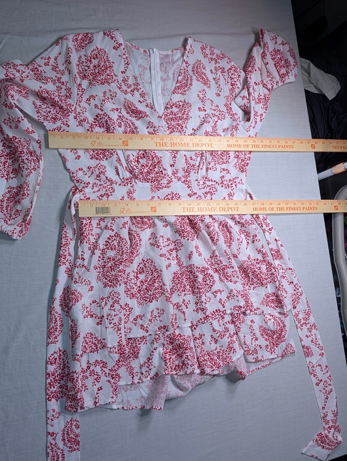 Women’s Romper White Red M / L medium large Dress Midi Chic Wedding EUC NWOT