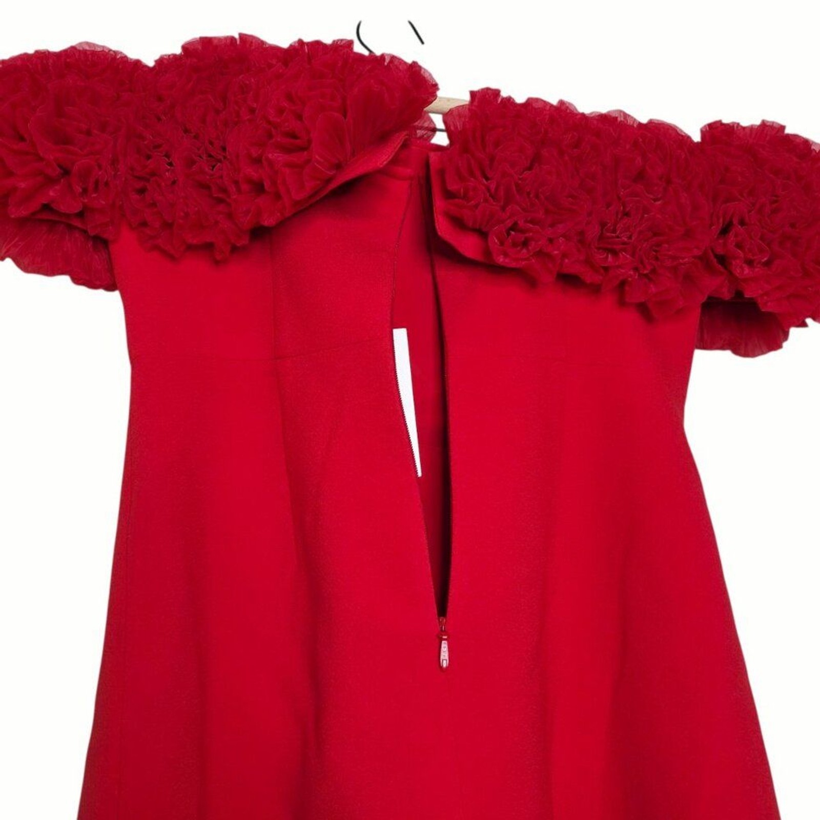 Sonya Moda Nahla Sorrento Red Off the Shoulder Rosette Mini Dress Size XL NWT