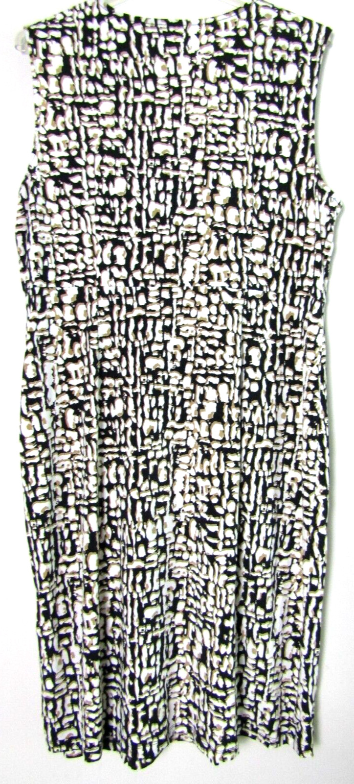 Charter Club Black Brown White Print Sleeveless V Neck Knit Sheath Dress XL